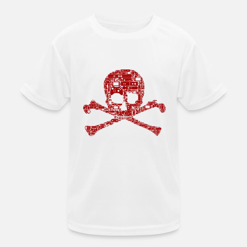 Gamer skull Kinder Funktions-T-Shirt