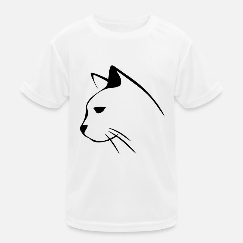 Katzengesicht - Kinder Funktions-T-Shirt - Weiß