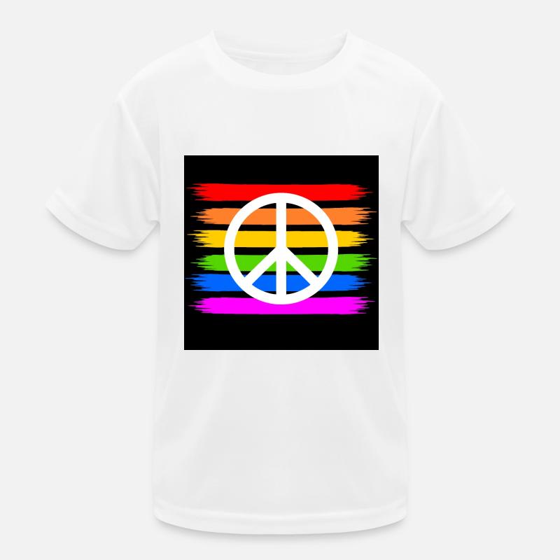 Signe de paix sur le drapeau arc-en-ciel LGBT T-shirt sport Enfant