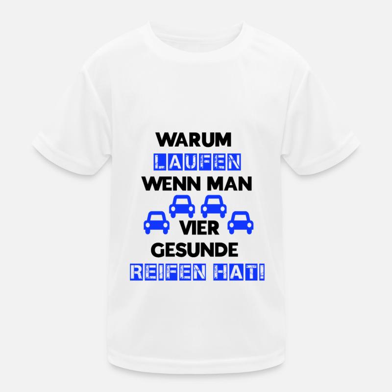 Auto Reifen schwarz blau Kinder Funktions-T-Shirt