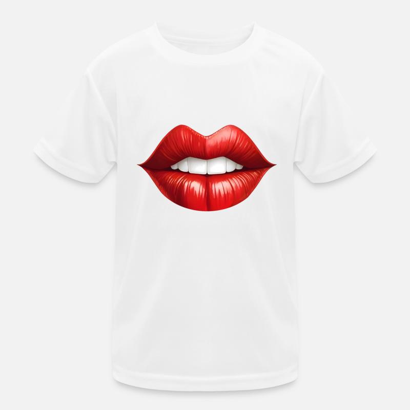 Rote Lippen soll man Küssen Kinder Funktions-T-Shirt