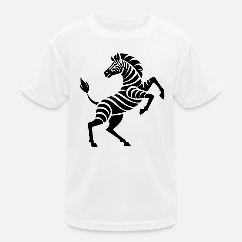 Zebra Hufe hoch Kunststück Silhouette Kinder Funktions-T-Shirt