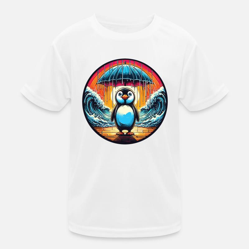 Le manchot Moïse avec un parapluie divise la mer T-shirt sport Enfant