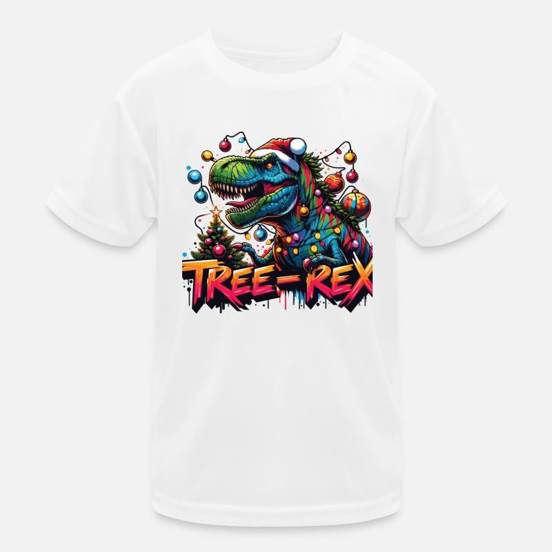 Tree Rex Decorated Dino Rocks Christmas Kids Functional T-Shirt