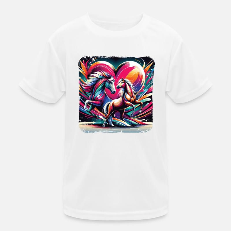 Pferdeliebe verliebte Pferde Herz Graffiti Style Kinder Funktions-T-Shirt