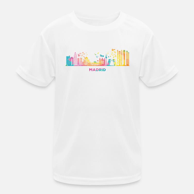 Madrid Skyline Madrid Kinder Funktions-T-Shirt