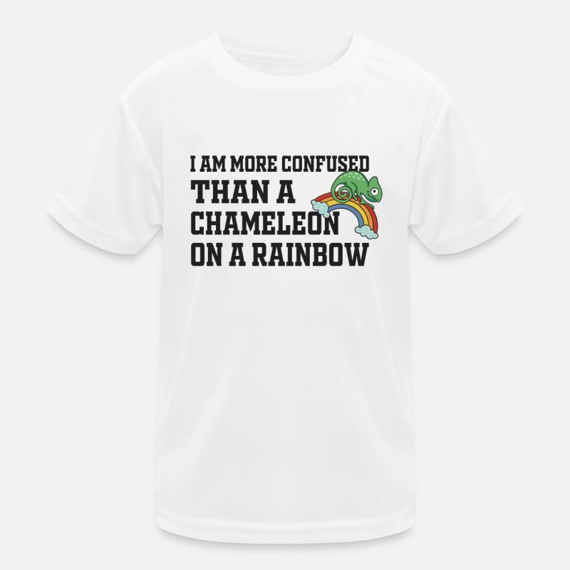 Ich Bin Verwirrter Als Ein Chamäleon - Kinder Funktions-T-Shirt - Weiß