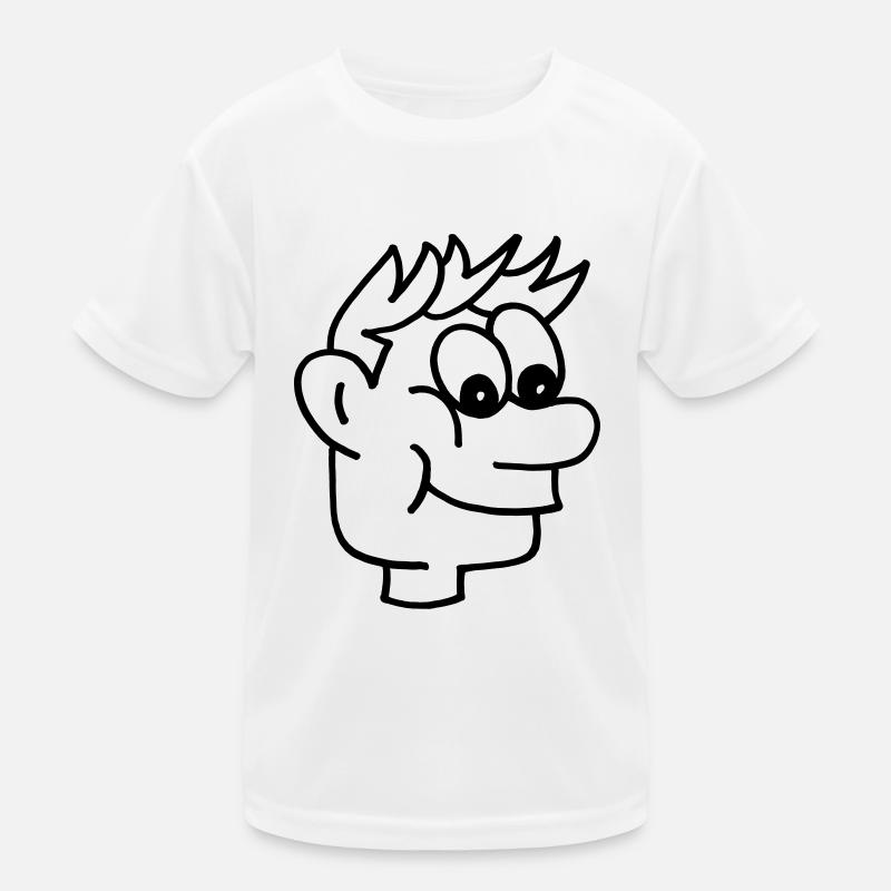Comic Junge Gesicht Kinder Funktions-T-Shirt