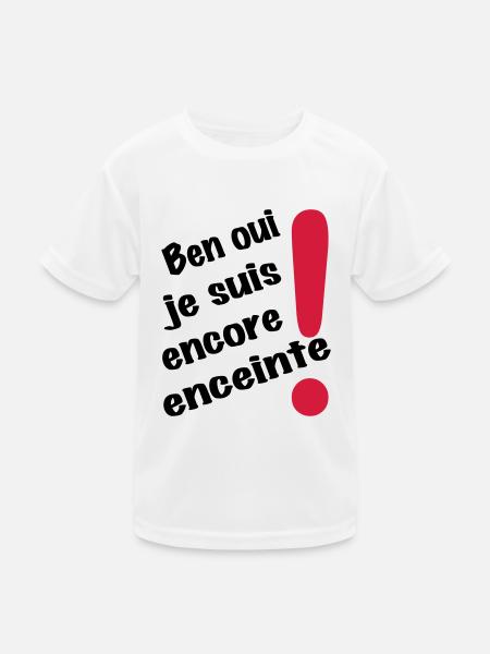 encore enceinte - T-shirt sport Enfant - blanc - Devant