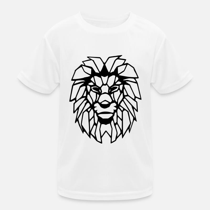 Löwenkopf - Kinder Funktions-T-Shirt - Weiß