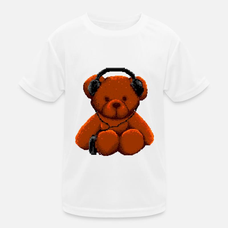 Bear Musik hören 8 Bit Kinder Funktions-T-Shirt