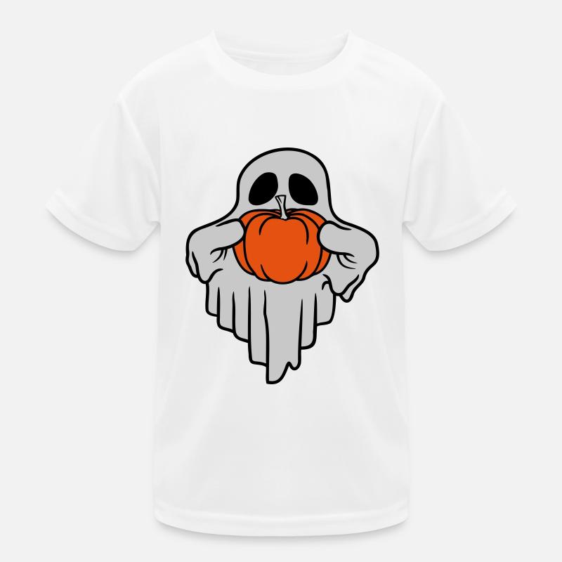 Pumpkin Ghost Halloween Comic Kids Functional T-Shirt