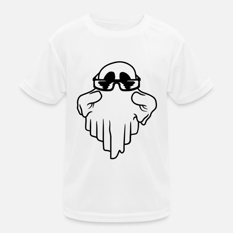 Ghost Sunglasses Comic Halloween Kids Functional T-Shirt