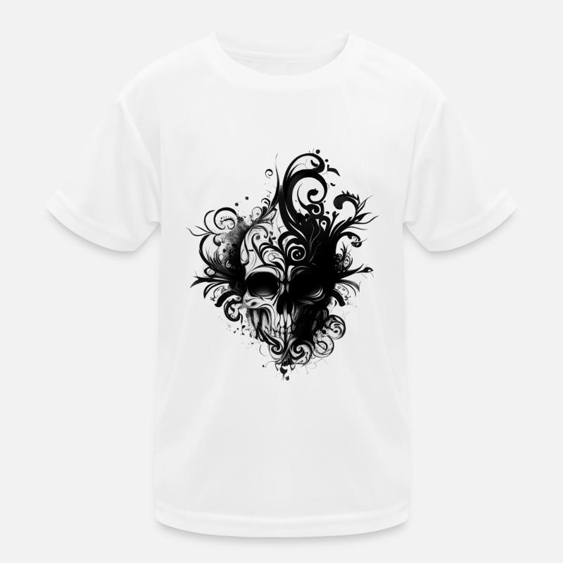 Éclabousser le crâne multicolore. Ornement visage T-shirt sport Enfant