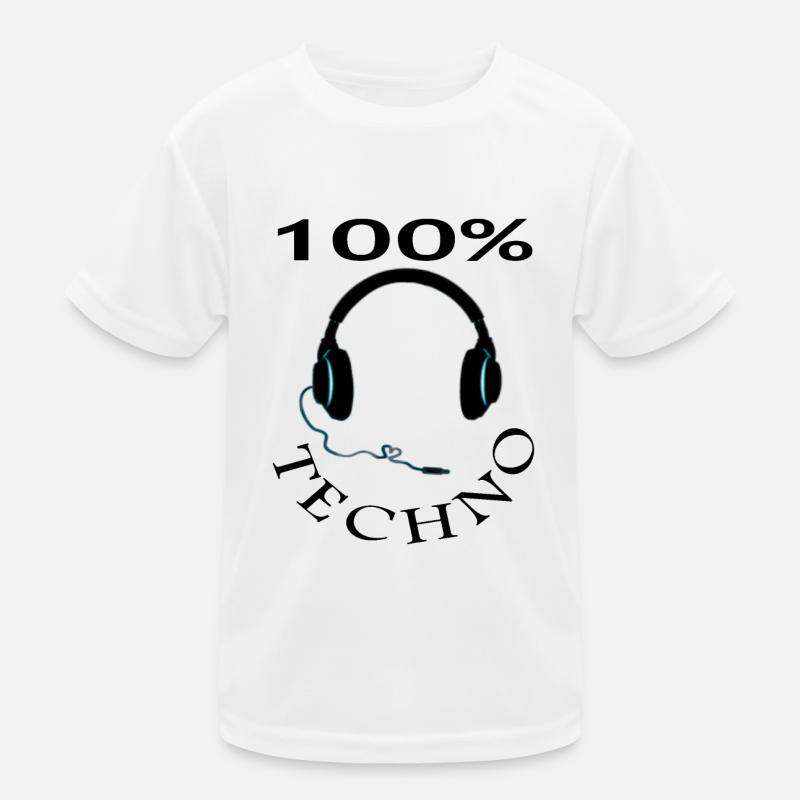 100% Techno Fan Techno music Music School Gift Kids Functional T-Shirt