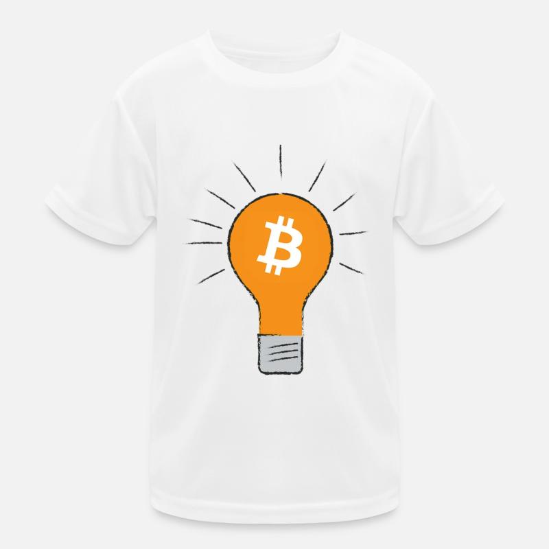 Bitcoin light bulb idea Kids Functional T-Shirt