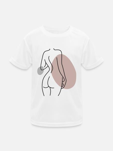 Abstraktes Design Rücken - Kinder Funktions-T-Shirt - Weiß - Vorne