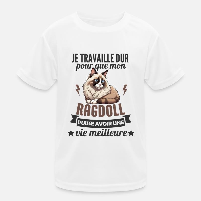 chat ragdoll T-shirt sport Enfant