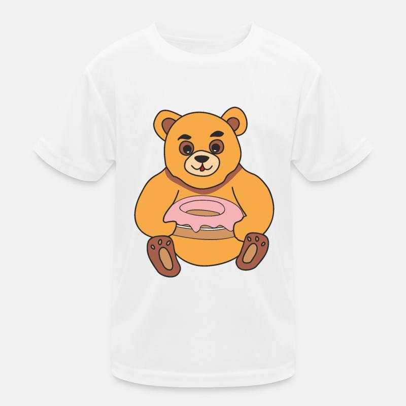Bär mit Donut Kinder Funktions-T-Shirt