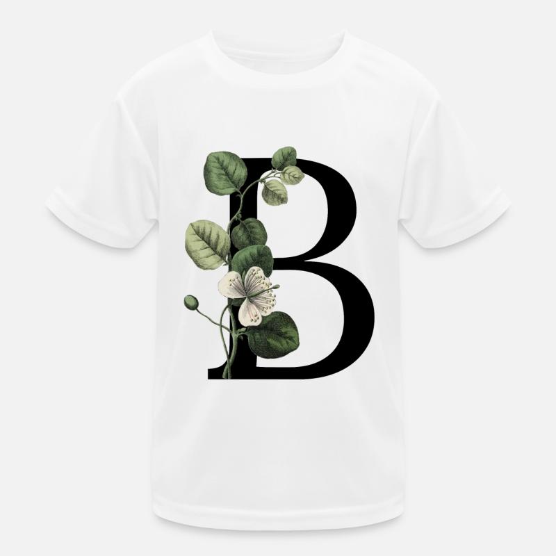 Buchstabe B Grün Botanisch Kinder Funktions-T-Shirt