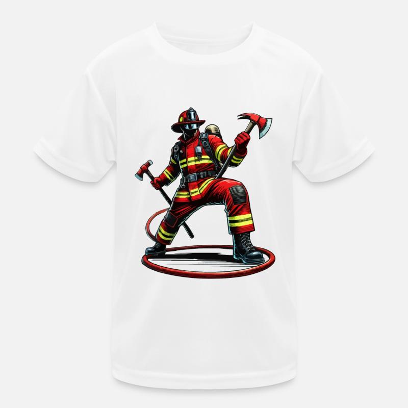 Firefighter Fire Brigade Kids Functional T-Shirt