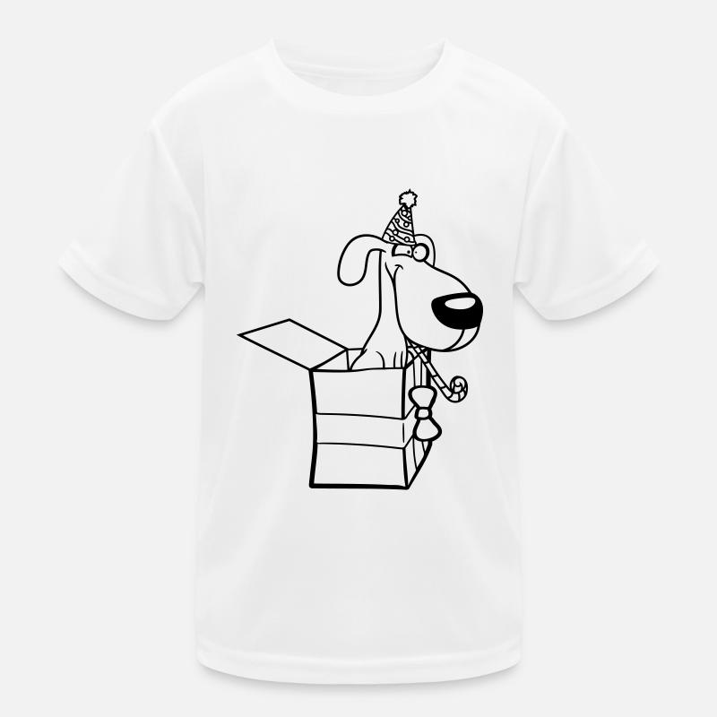 Hund Geburtstag Geschenk Party Hut Feiern Tröte Kinder Funktions-T-Shirt
