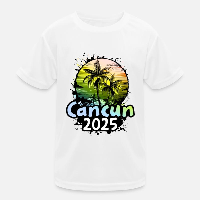 Cancun 2025 Urlaub Palmen Kinder Funktions-T-Shirt
