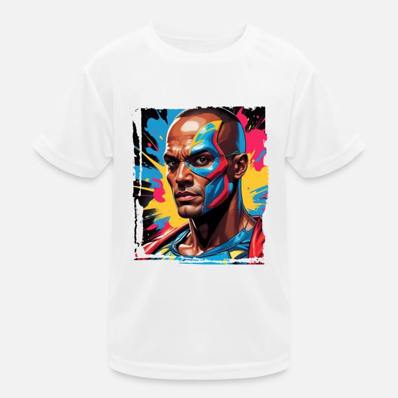 Portrait of a sci-fi superhero Kids Functional T-Shirt