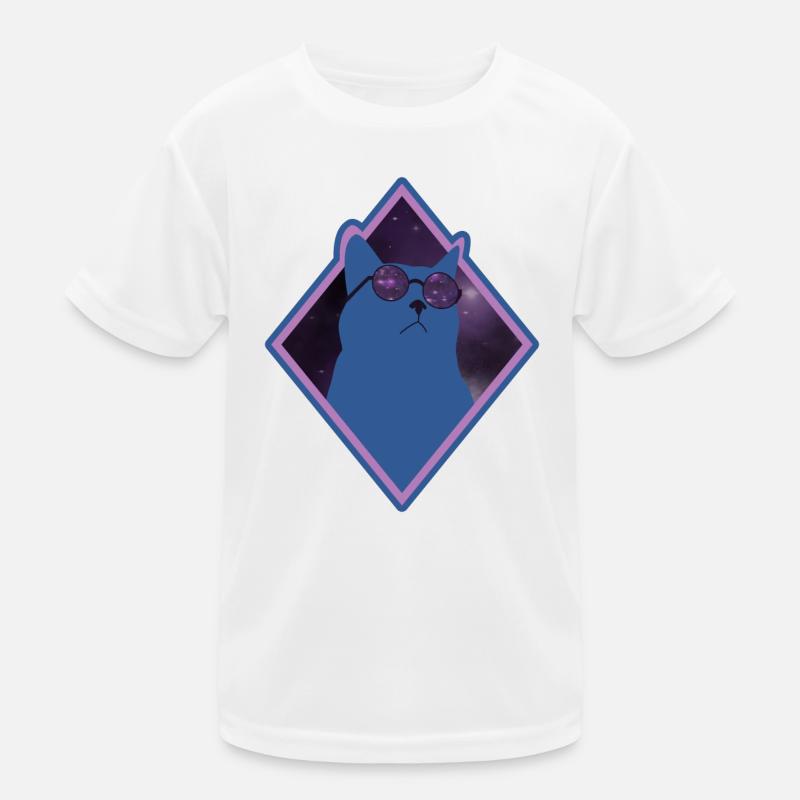 Cat Galaxy blue Kids Functional T-Shirt