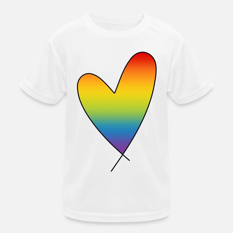 Regenbogen Herz Regenbogenfarben CSD Pride Month Kinder Funktions-T-Shirt