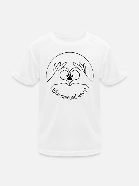 Animal rescue – who rescued who - Kids Functional T-Shirt - white