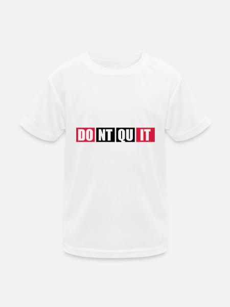 sports endurance fitness cool texte logo ne t quit n - T-shirt sport Enfant - blanc - Devant