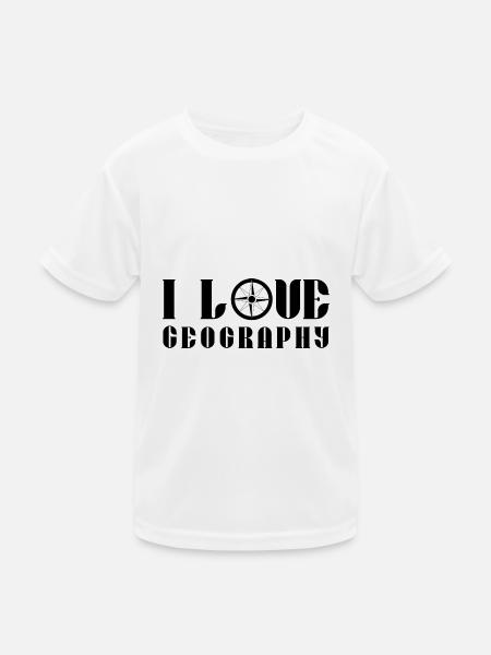Ich Liebe Geografie Geograph Geograf Geographie - Kinder Funktions-T-Shirt - Weiß - Vorne