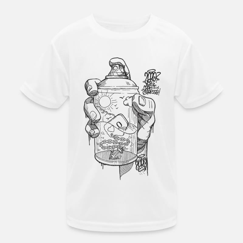 hand spray ZERO bw - Kids Functional T-Shirt - white