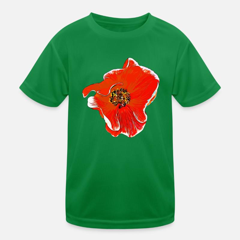 Blumen Rose orange Kinder Funktions-T-Shirt