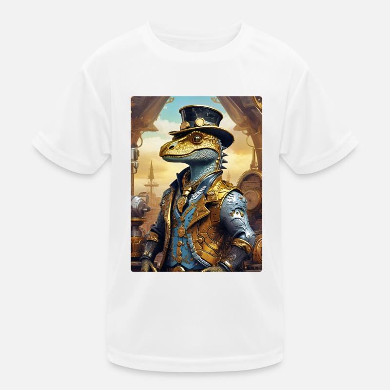 Steampunk Dino 1.22 Kinder Funktions-T-Shirt