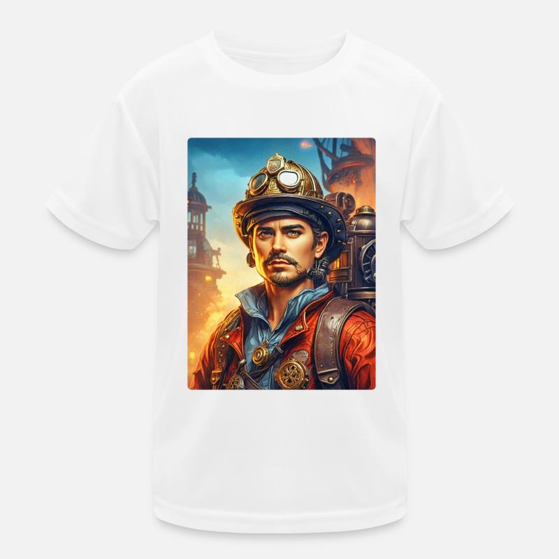 Steampunk Firefighter Man 1.19 Kinder Funktions-T-Shirt