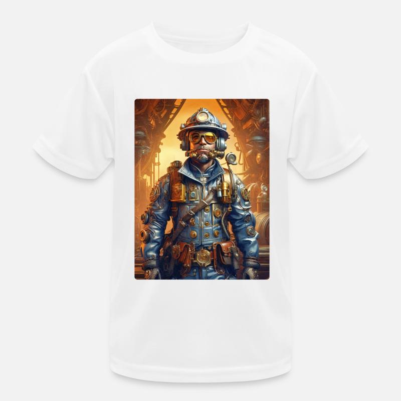 Steampunk Firefighter Man 1.20 Kinder Funktions-T-Shirt