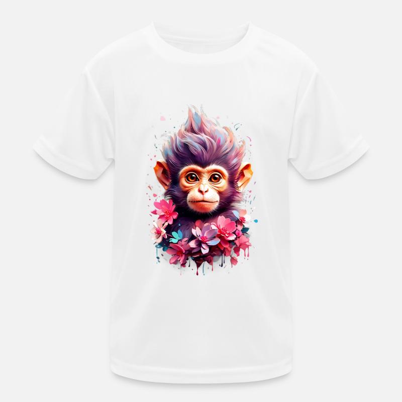 Affe Monkey V1 24 07 Kinder Funktions-T-Shirt