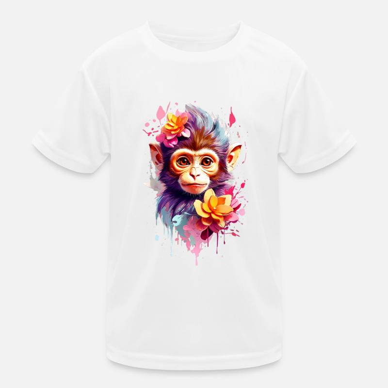 Affe Monkey V1 24 08 Kinder Funktions-T-Shirt