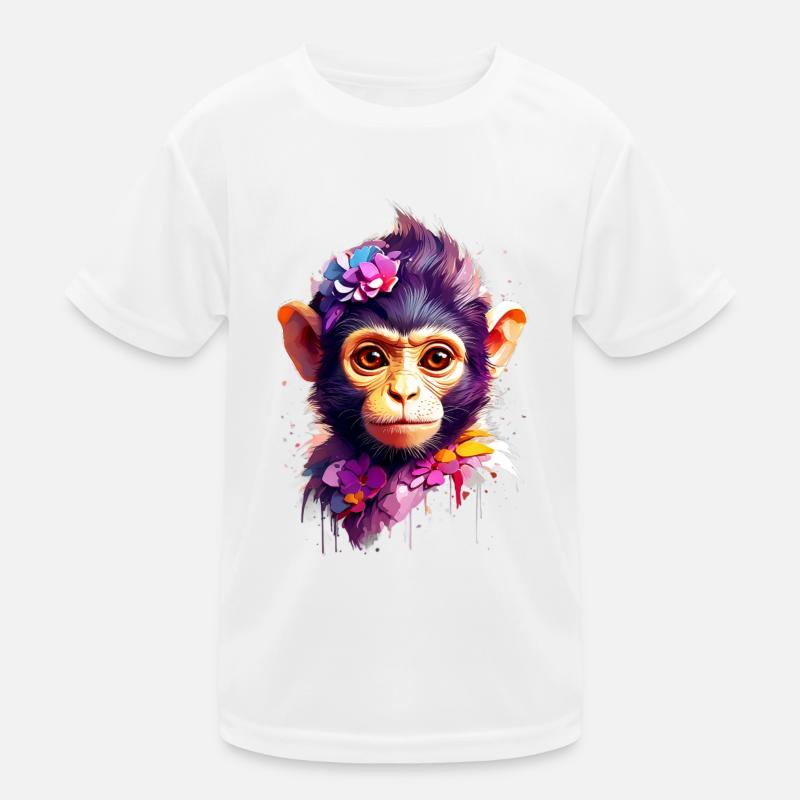 Affe Monkey V1 24 06 Kinder Funktions-T-Shirt