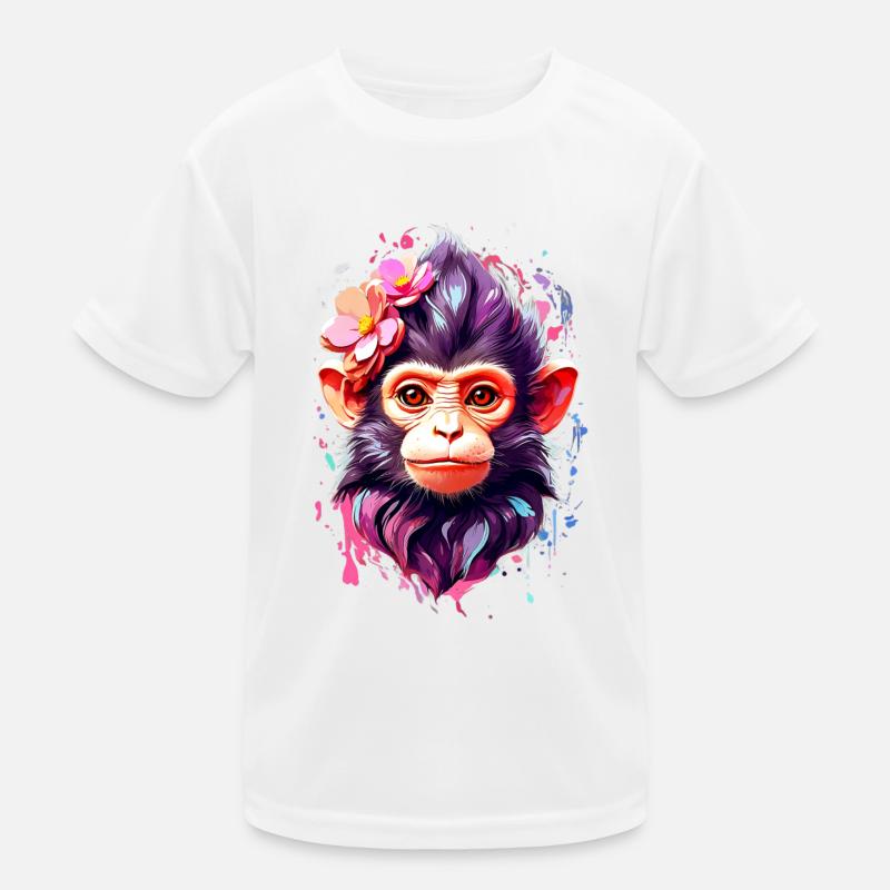 Affe Monkey V1 24 04 Kinder Funktions-T-Shirt
