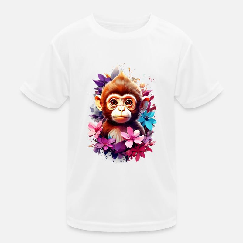 Affe Monkey V1 24 14 Kinder Funktions-T-Shirt
