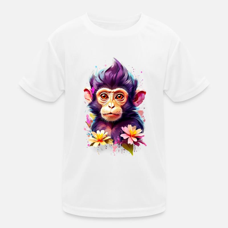 Affe Monkey V1 24 19 Kinder Funktions-T-Shirt
