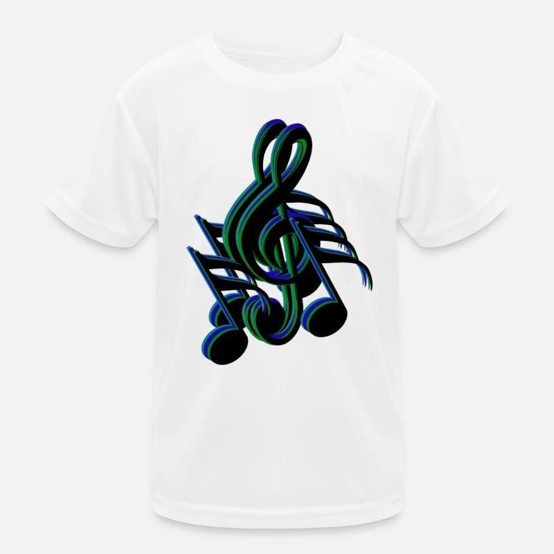 clef notes blue green Kids Functional T-Shirt