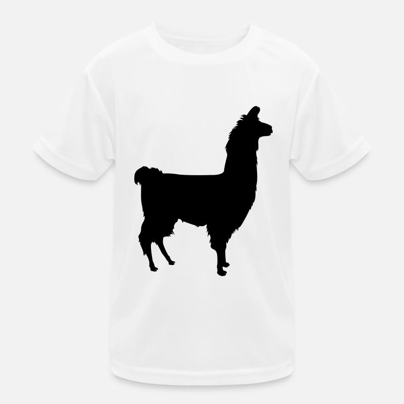 Lama Silhouette - Kinder Funktions-T-Shirt - Weiß