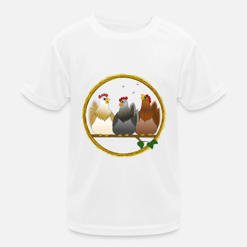 Hens chickens chicken rooster chickens bird egg easter Kids Functional T-Shirt
