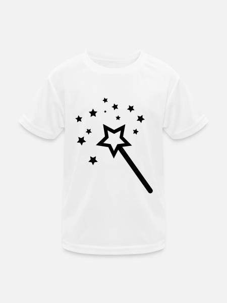zauberstab - Kinder Funktions-T-Shirt - Weiß - Vorne