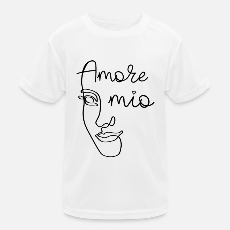 AMORE Mio LINE ART Gesicht Geschenkidee Kinder Funktions-T-Shirt