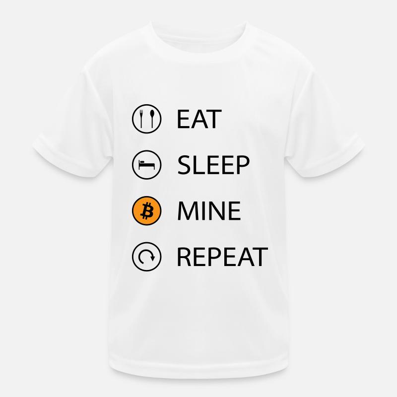 Eat sleep mine repeat cryptocurrency t-shirt Kinder Funktions-T-Shirt